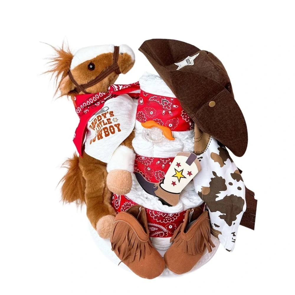Cowboy Diaper Cake, Wild West Baby Shower Gift